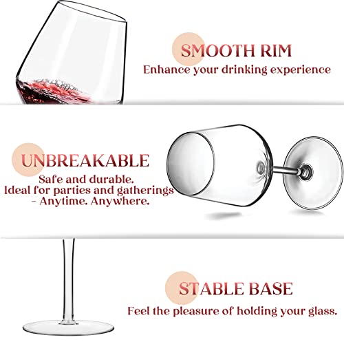 Crayline Plastic Wine Glasses Set Of 4(15Oz) |Unbreakable Wine Glasses With Stem|100% Tritan & Bpa Free |Dishwasher Safe| Awesome For Pool thumb #3