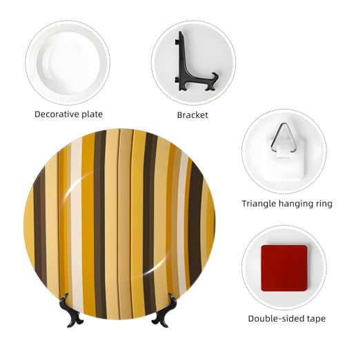 Assiette décorative en porcelaine 20,3 cm avec support de présentation