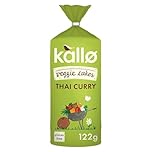 Kallo Thai Curry Veggie Cakes, Lentil & Pea Puffed Crackers Made From Plants, Coconut Curry, Low Fat Healthy Snacks, Vegetarian Friendly, Gluten Free, No Artificial Flavours, Single Pack 1 x 122 g