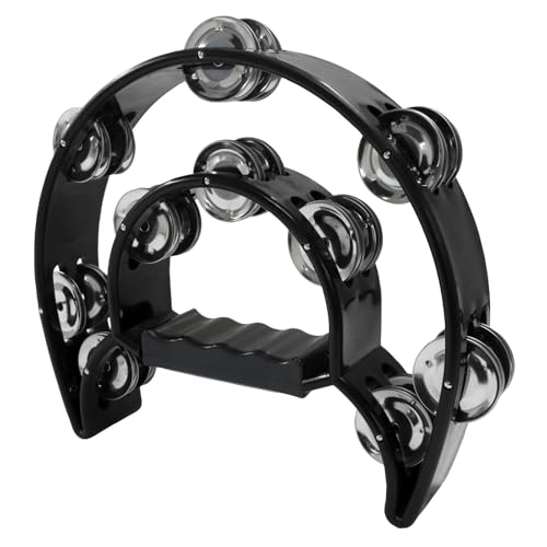 PHITUODA Tambourine Double Row, Black
