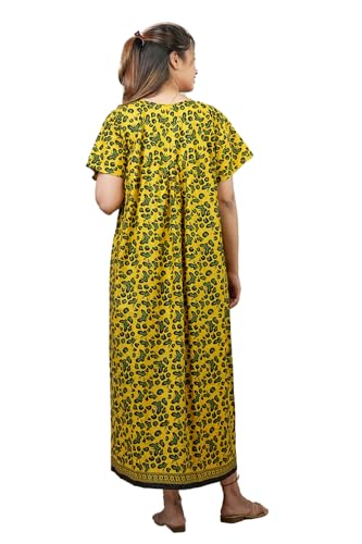 Image of Monique Brand 100% Pure Cotton Nighty for Woman | Floral Gown for Women Night Wear | Cotton Nighty for Women Stylish | Maxi for Women Cotton