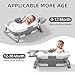 TPN Collapsible Baby Bathtub, Baby Bath Tub with Soft Cushion & Real-Time Thermometer, Baby Bathtub Infant to Toddler Tub (0-36 Months), Portable Travel Baby Tubs for Newborns (Grey)