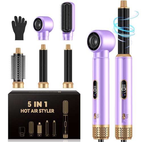 UMIGA Airstyler 5 in 1 Set, Pro Air brush Hairstyler Ionen Föhnbürste mit 30mm Warmluft-Lockenstab | Haarstyler 1000W Haartrockner Warmluftbürste Föhn für Volumen, Trocknen, Glätten & Locken