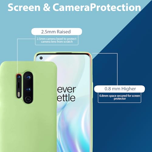 Image of LIRAMARK Liquid Silicone Soft Back Cover Case for OnePlus 8 Pro / 1+8 Pro (Mint Green)