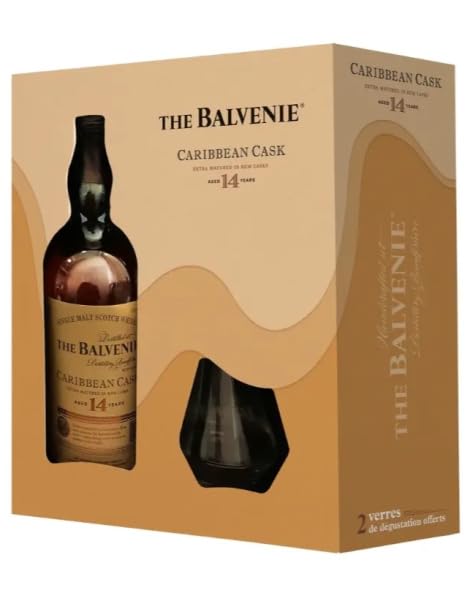 The Balvenie Caribbean Cask 14 Year Old Single Malt Scotch 43% - Whisky - Coffret 1 bouteille 70 cl + 2 verres