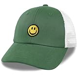 SONMONY Kids Baseball Hat Smiley Face Toddler Trucker Hats Lightweight Mesh Back Trucker Cap Adjustable Toddler Hats for Girls Boys