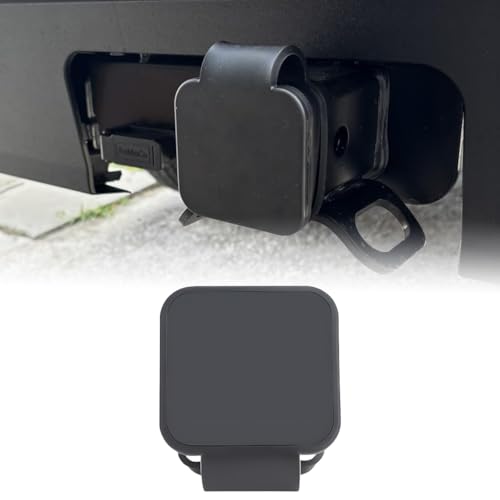 Tuxihapp 2'' Trailer Hitch Cover, Dust Proof Rubber Truck Receiver Tube Plug Insert, Square Mouth Tow Receiver Hitch Cap, Universal Vehicle Exterior Accessories for Most Cars Trucks SUVs (Black-1PC)