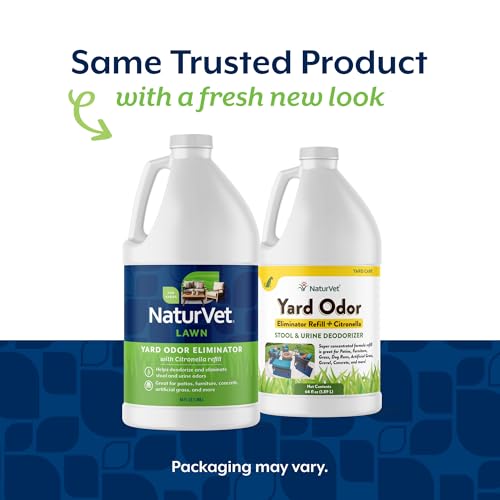 NaturVet Yard Odor Eliminator Plus Citronella for Dog Odors- 64 oz Refill | Eliminate Stool and Urine Odors from Lawn and Yard, Designed for Use on Grass, Patios, Gravel, Concrete & More, Refill - Image 3