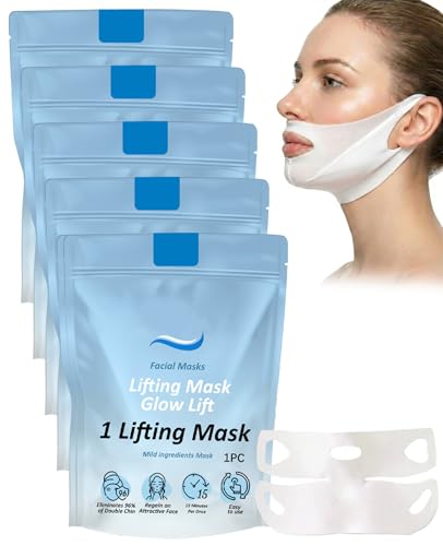 Bettinay 5 Pcs Chinology Double Chin Lifting Mask Chin Lifting Mask for Firming Tightening Skin