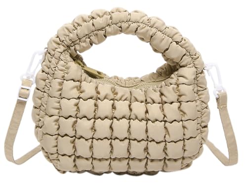 Image of Small Puffer Quilted Shoulder Purse Women 2025 Crossbody Bag Bubble Mini Tote Bag Nylon Handbag Pad Soft Handbag