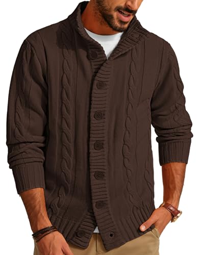 Gilet en tricot marron pour homme style casual chic au bureau en taille M