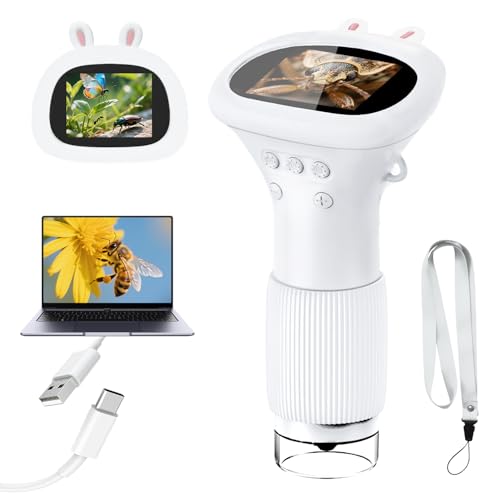 Image of Acoath Microscope for Kids, 1000X Handheld Digital Miniscope with 2.0 inch Screen, Portable Pocket Microscope Education Toys Birthday Gifts for Age 3 4 5 6 7 8 9 10 Girls Boys