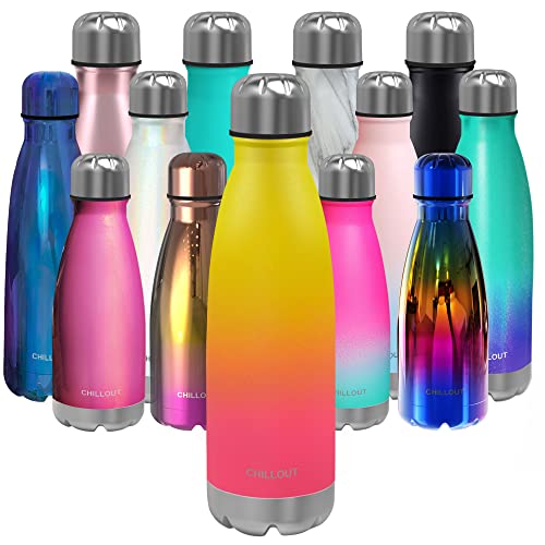 Image of CHILLOUT LIFE 17oz Insulated Stainless Steel Water Bottle, Leak Proof