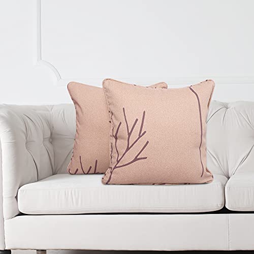 Image of Swayam Set of 2 Abstract Print Cotton Beige Cushion Cover | 20 x 20 Inch | Soft Breathable Fabric with Hidden Zipper | Decorative & Stylish Cushion Covers for Sofa, Living Room, Bedroom & Couch
