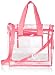 Largest Stadium Approved Clear Bag with Handles and Adjustable Strap 12x12x6 Clear Tote for Men and Women (Pink)