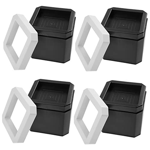 PRETYZOOM 4pcs Heavy Duty Bed Risers Non- Stackable Elevators for Furniture Protect Floors and Reduce Noise Design for Beds Chairs and Tables