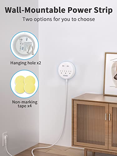 Ntonpower 2 Prong Power Strip, 9.8Ft Extension Cord With Polarized Plug, 3 Prong To 2 Prong Outlet Adapter, 3 Outlets 2 Usb Charging Ports, Wall Mountable, Ideal For Old House Non-Grounded Outlets #TOP3