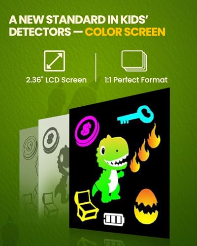 Image of Metal Detector for Kids, Intuitive Color LCD Display, 6.7 inch Glowing LED Coil, Kid-Safe Lightweight with Adjustable Handle & 4 inch Precision Deepth, Perfect Educational Gift for Kids Ages 3-12