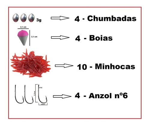 Kit cmik de Pesca Molinete Vara Ultra 1.70m Arrasto Multi-cores 10kg
