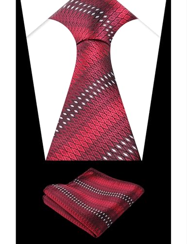 Image of Alizeal Mens 3.15'' Gradient Novelty Pattern Tie Set with Pocket Square Casual Color Tie Set