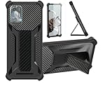 bojioderf Vortex Zg65 Case Compatible for Vortex Zg65h Phone Case Cover [with Tempered Glass Screen Protector] Hybrid Case [Folding Support Magnetic] [Frosted Anti-Fingerprint] Black