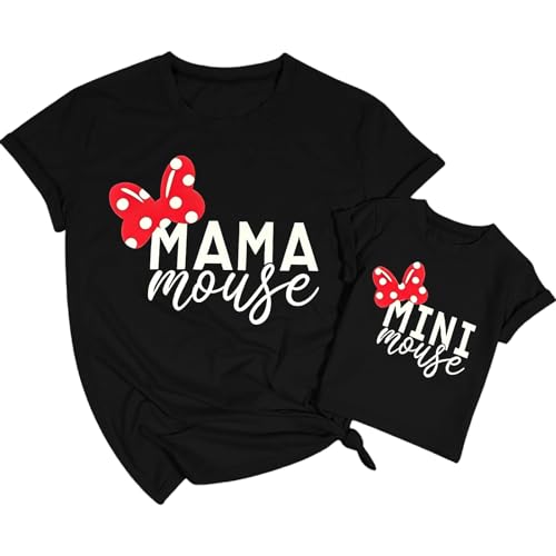 Image of Mommy and Me Matching Shirt Outfit Mama Mini Leopard Love Heart Tshirt Mom Daughter Family Matching Set Clothes