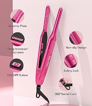 Terviiix Pencil Flat Iron(Hot Pink) & Mini Flat Iron(Hot Pink)
