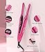 Terviiix Mini Flat Iron and Hair Straightener for Short Hair, Edges, and Pixie Cut - 3/10 Inch Skinny Pencil Straightener for Black Women's Baby Hair, LCD Digital Display, Dual Voltage, Pink