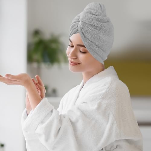 Aglifefy 2 Pack Microfiber Hair Towel Wrap For Women Super Absorbent Quick Dry Hair Turban For Drying Curly thumb #1