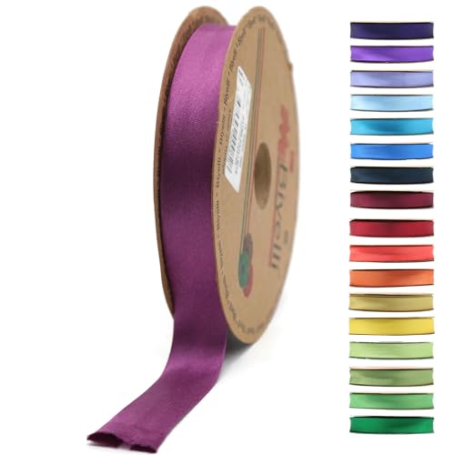 Image of Fold Satin Bias Tape - 99+ Colors - 3 /4 Inches Wide - 27 Yards - Fold Satin Binding Bias Ribbon Fabric Piping Bias Binding Tape for Sewing Clothing DIY (83. Dark Violet) BYS83