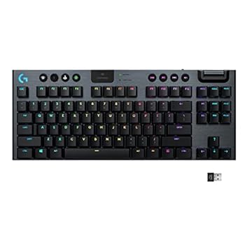 Teclado Mecânico Gamer Sem Fio Logitech G915 TKL com RGB LIGHTSYNC, USB ou Bluetooth, Controles de Mídia, Design Ultrafino, Exclusivo Switch de Perfil Baixo GL Tactile e Bateria Recarregável - Preto