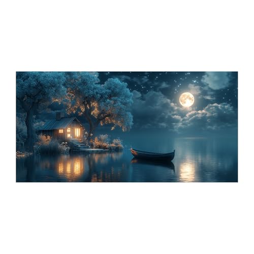 Tableau décoration murale salon forêt bleue pour chambre WIKEO
