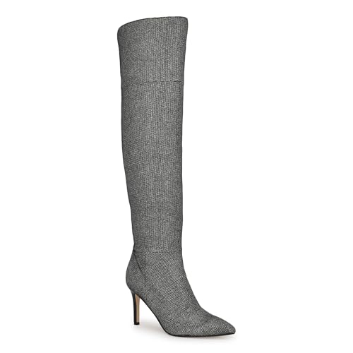 NINE WEST Fredy botte au-dessus du genou femme en tissu stretch noir