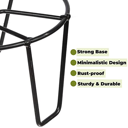Image of Rectangular Metal Plant Stand /Pot Stand - 8 inches (Set of 2) for Indoor & Outdoor Gardening Use (Black) (Metal Iron) (NHSP)
