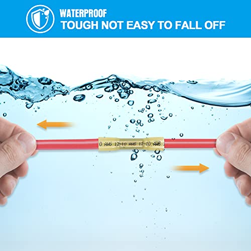 Image of ZhiYo Heat Shrink Butt Connectors - Electrical Wire Connectors Kit - Insulated Waterproof Marine Automotive Wire Crimp Terminals - AWG 22 - 10 3 Sizes Butt Splice (50PCS)