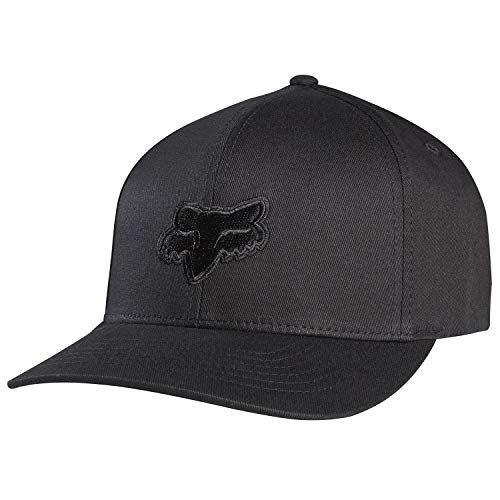 Fox Young Men’s Legacy Flexfit HAT Hat, Black/Black, S/M
