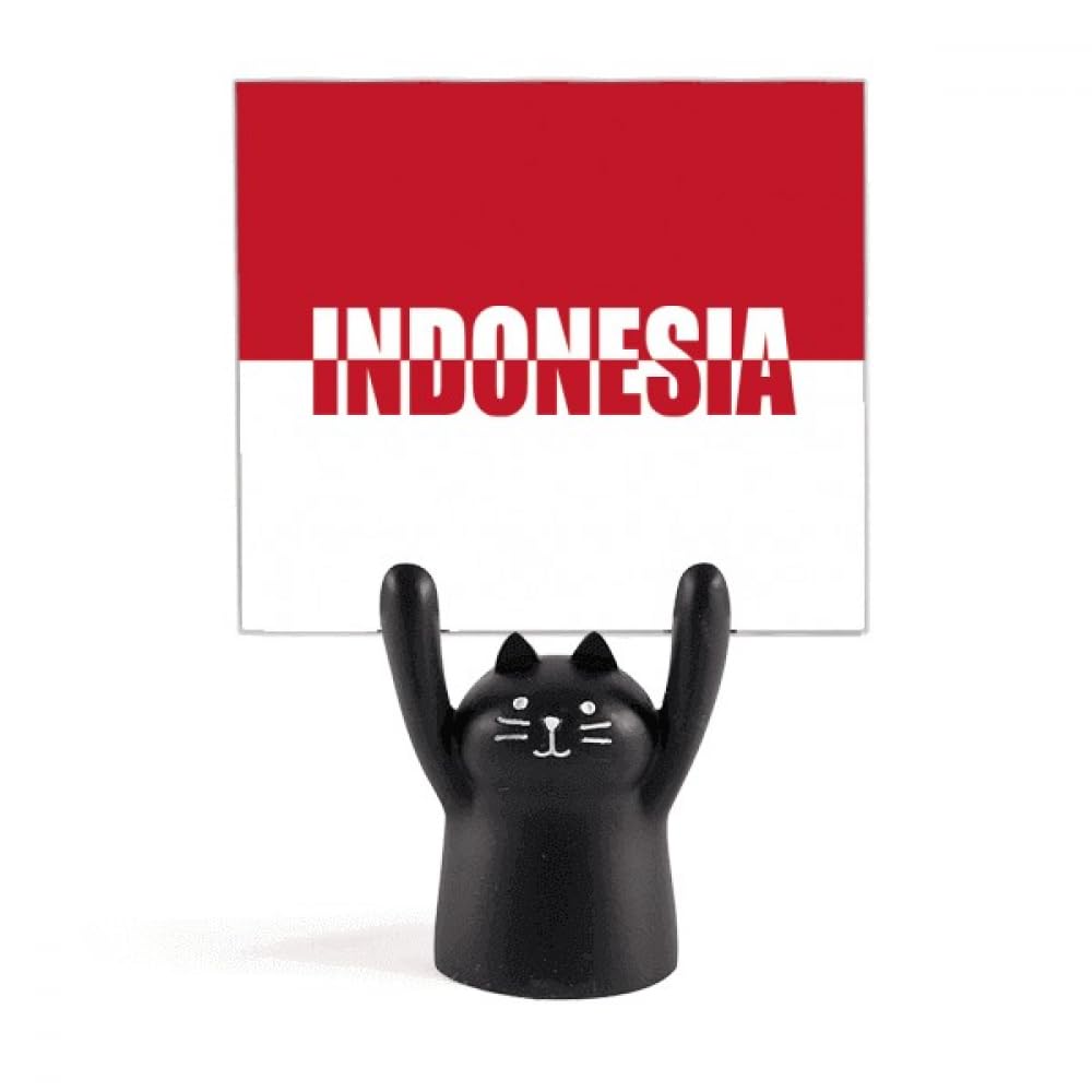 Porte-mémo chat noir Indsia support de note avec drapeau de pays
