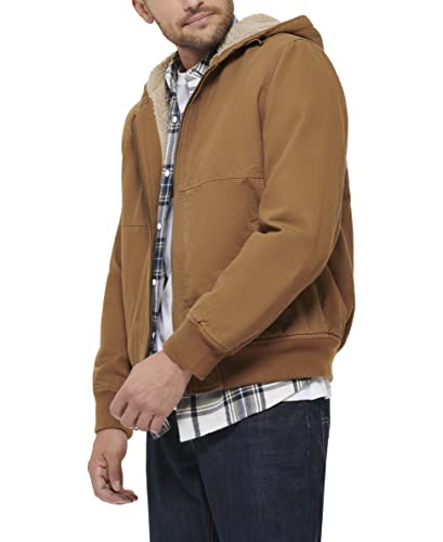 Image of Levi's mens Workwear Cotton Canvas Hoody Bomber Jacket (Regular & Big & Tall Sizes)