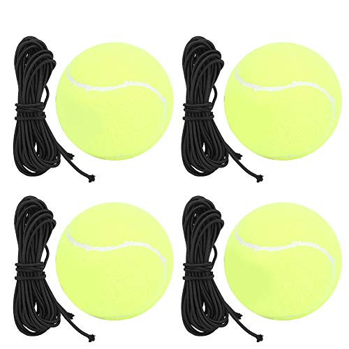 VGEBY 4 Stück/Set Tennistrainer, hochelastischer Tennisball mit Gummiband Tennisballtrainer Übungs-Trainingswerkzeug für Sportübungs-Trainingsgürtel Badminton- Und Tenniszubehör