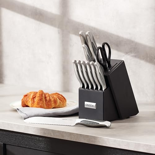 Oneida Crosshatch 14-Piece Kitchen Knife Set with Block - image 4
