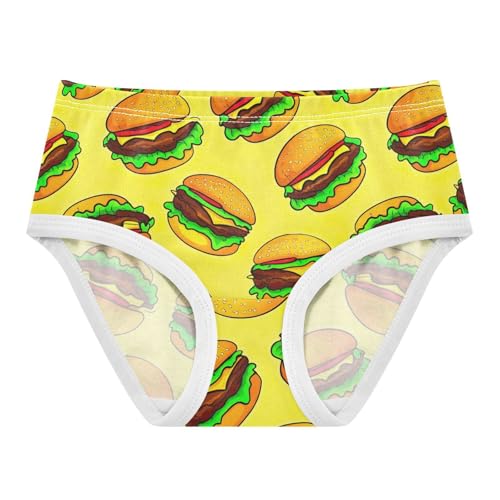 Joisal Cute Cartoon Hamburgers Yellow Little Girl Panties Girls Underwear Toddler Cotton Designer Kids Undies Briefs 2t
