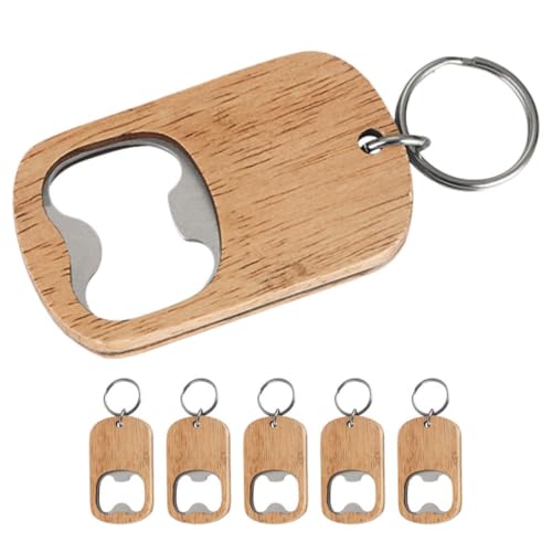 PRETYZOOM 6 Piezas Abridor de Cerveza de Madera Diseño Portátil y Agarre Cómodo, Adecuado para Cocina y Fiestas, Abrebotellas Manual Resistente y Práctico para Amantes Cerveza
