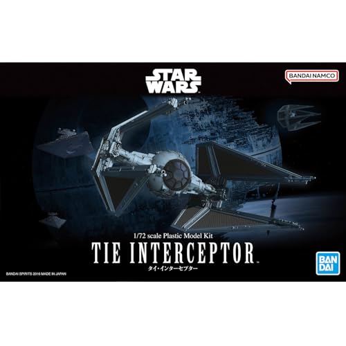 Revell Modellbausatz BANDAI TIE Interceptor I Detailreicher Star Wars Bausatz I Maßstab 1:72 I für Kinder und Erwachsene ab 13 Jahren