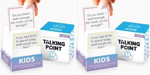 Image of 200 Kids Conversation Cards - Screen-Free Family Dinner Game and Road Trip Essential - Get Children to Talk, Listen, and Connect with Parents - Expert-Developed Gift for Ages 5-12 (Pack of 2)