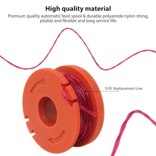 Zafina-UP 6 Pcs WA0010 Replacement Spool Line for Grass Trimmer Edger 10ft Cover for Worx WA0010 WG151 WG160 WG165 WG180