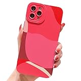 YKCZL Compatible with iPhone 11 Pro Case, Cute Painted Art Heart Pattern Full Camera Lens Protective Slim Soft Shockproof Phone Case for Women Girls-Wine Red