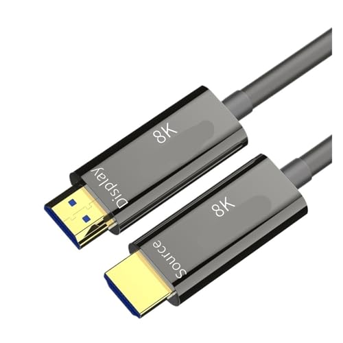 Compatible for MOSHOU 対応、8K 光ファイバー HDMI 2.1 ケーブル 8K 60Hz 4K 120Hz 48Gbps 超高速ダイナミック HDR HDCP 2.2 & 2.3 EARC、PS5 RTX4080 用。(Peak V