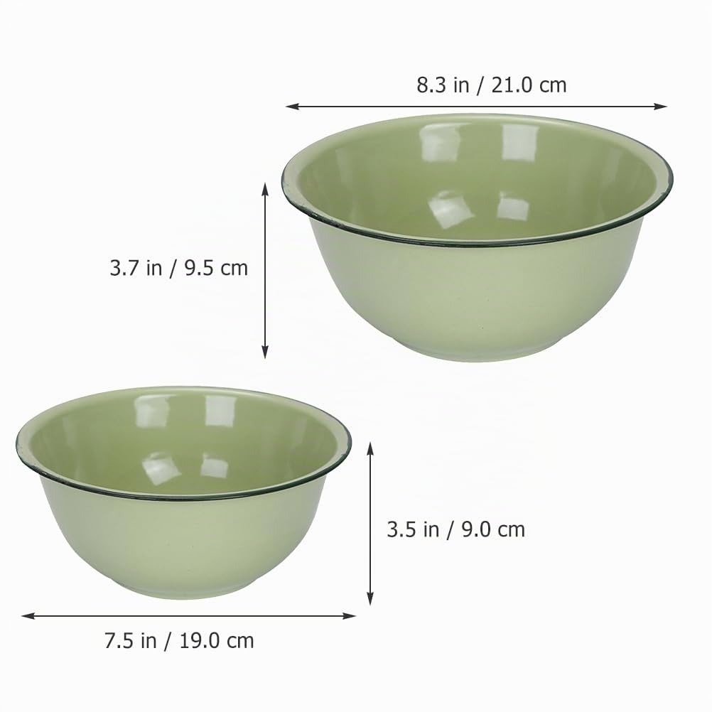 MAGICLULU Retro Emaille Schüssel Set 2 Stück Große Kapazität Becken für Kochen Reinigung