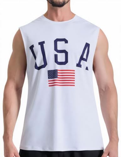 Image of EZRUN Men's Workout Sleeveless Shirts Quick Dry Muscle Swim Shirt Gym Fitness Running Beach Tank Tops
