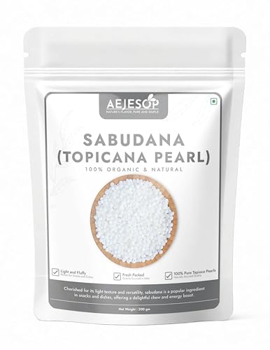 AEJESOP Organic Sabudana, Sago(Topicana Pearl), 7oz(200g)